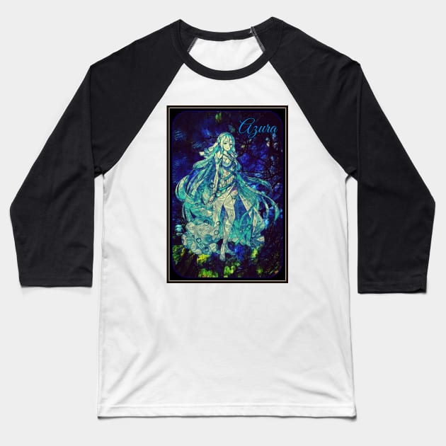 Azura is the Ocean's Gray Waves Baseball T-Shirt by maevestrom